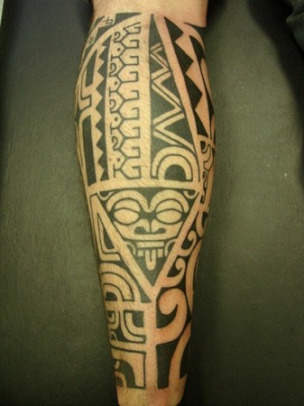 polynesian half sleeve tattoo