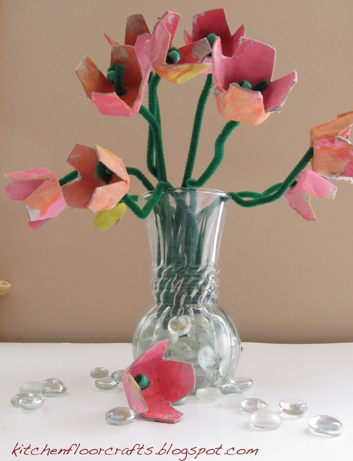 Kitchen Floor Crafts Egg Carton Tulips