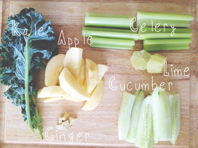 green juice ingredients ginger cucumber lime apple celery kale