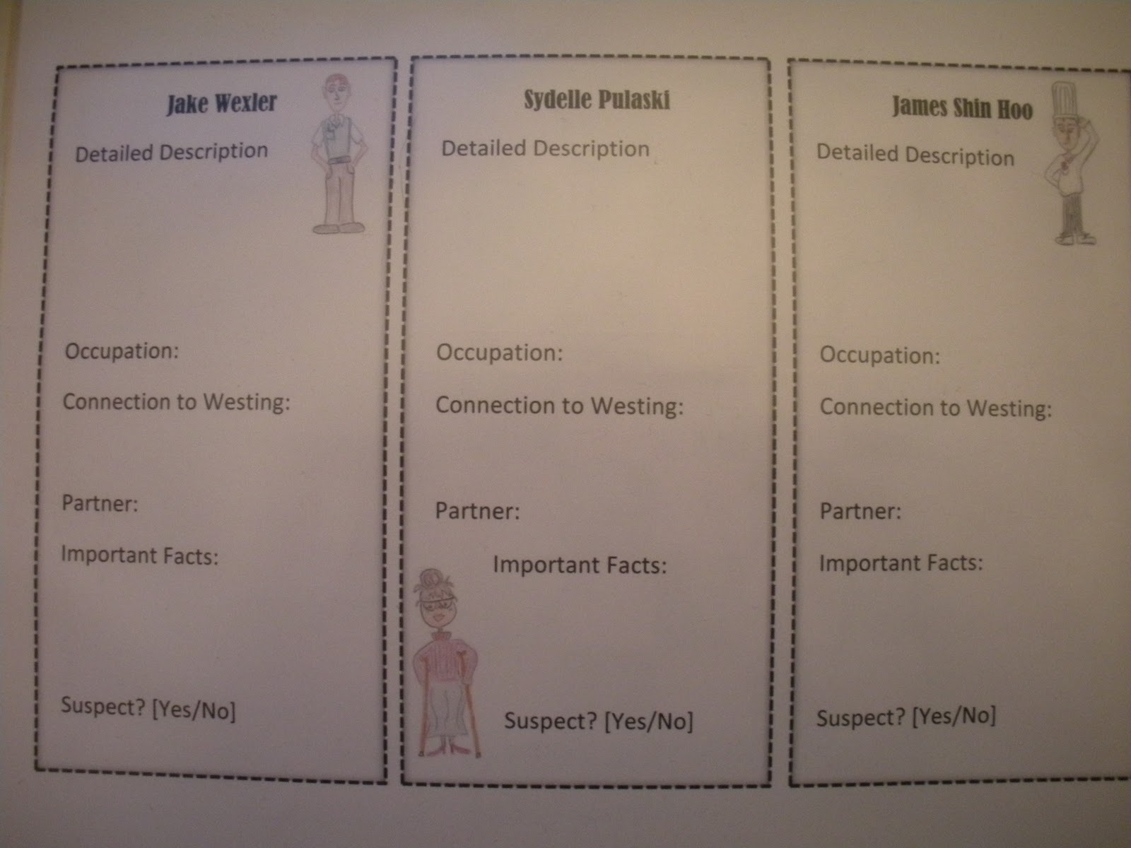 mclassy the westing game by ellen raskin printer for 3x5 index cards