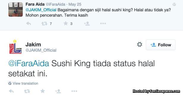 Sushi King Tiada Sijil Halal, Guna Arak Dalam Hidangan? Sushi King tiada status halal