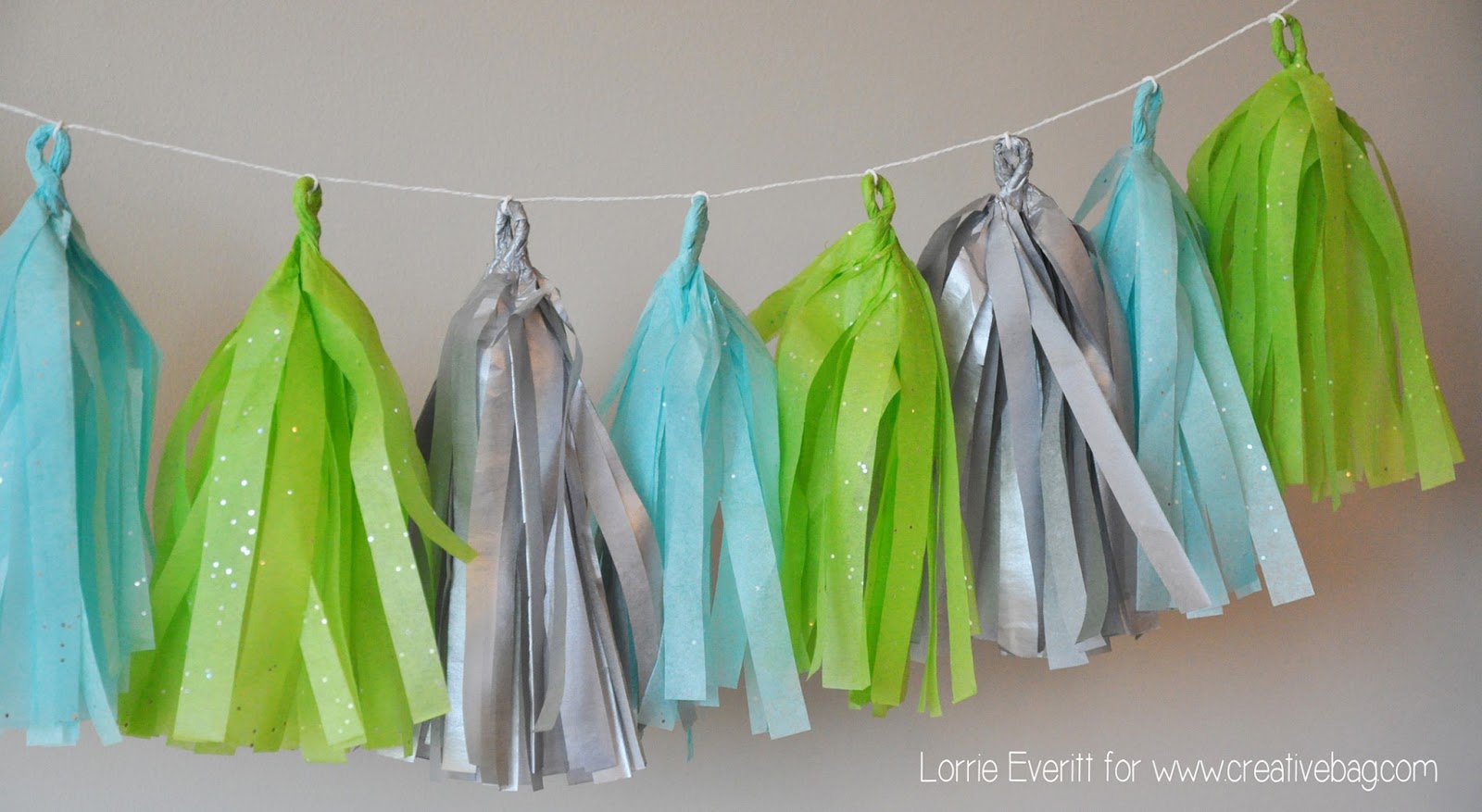 the creative bag blog Tissue Paper Tassel Garland Tutorial