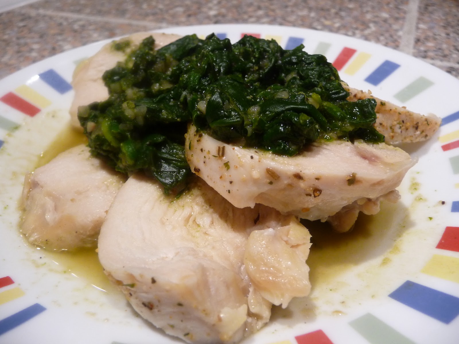 Hcg Diet Journey Chicken with Spinach Pesto