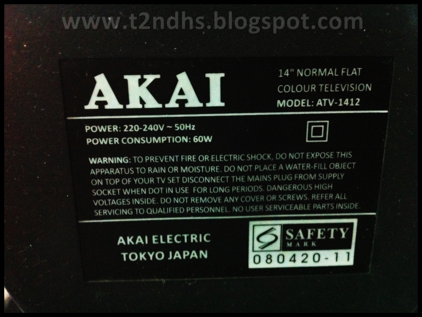 Product: Akai 14'' TV Model: ATV-1412. Mode of Collection: Self Collection  or Delivery @ $25.00. Contact: Call/SMS/Whatsapp @ 9028-4951