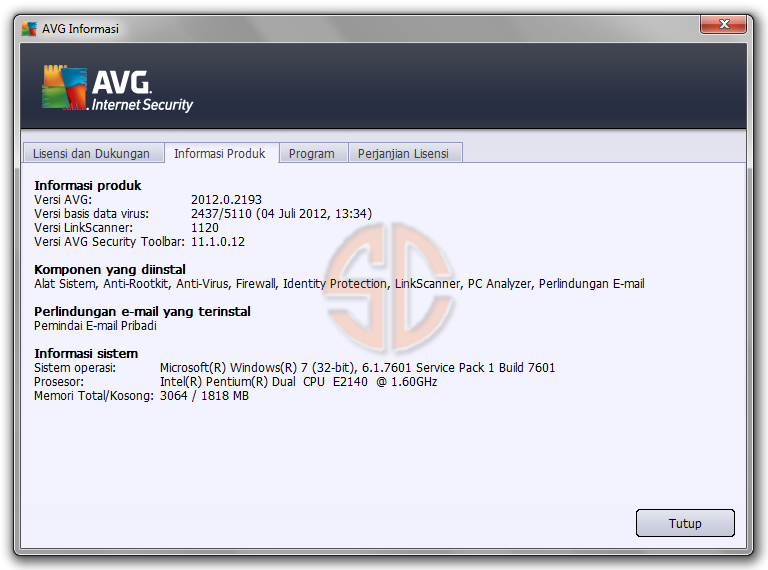 AVG Internet Security 2012 12.0.2193 Build 5094 Full Serial Number