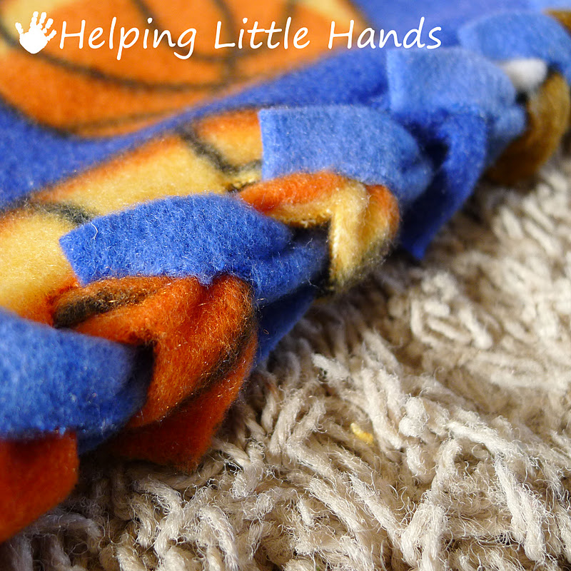 Pieces by Polly Double Layered NoSew "Braided" Fleece Blanket Tutorial
