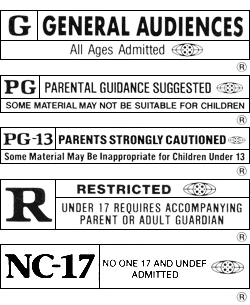 Definition of Movie Ratings: G, PG, PG-13, R, NC-17