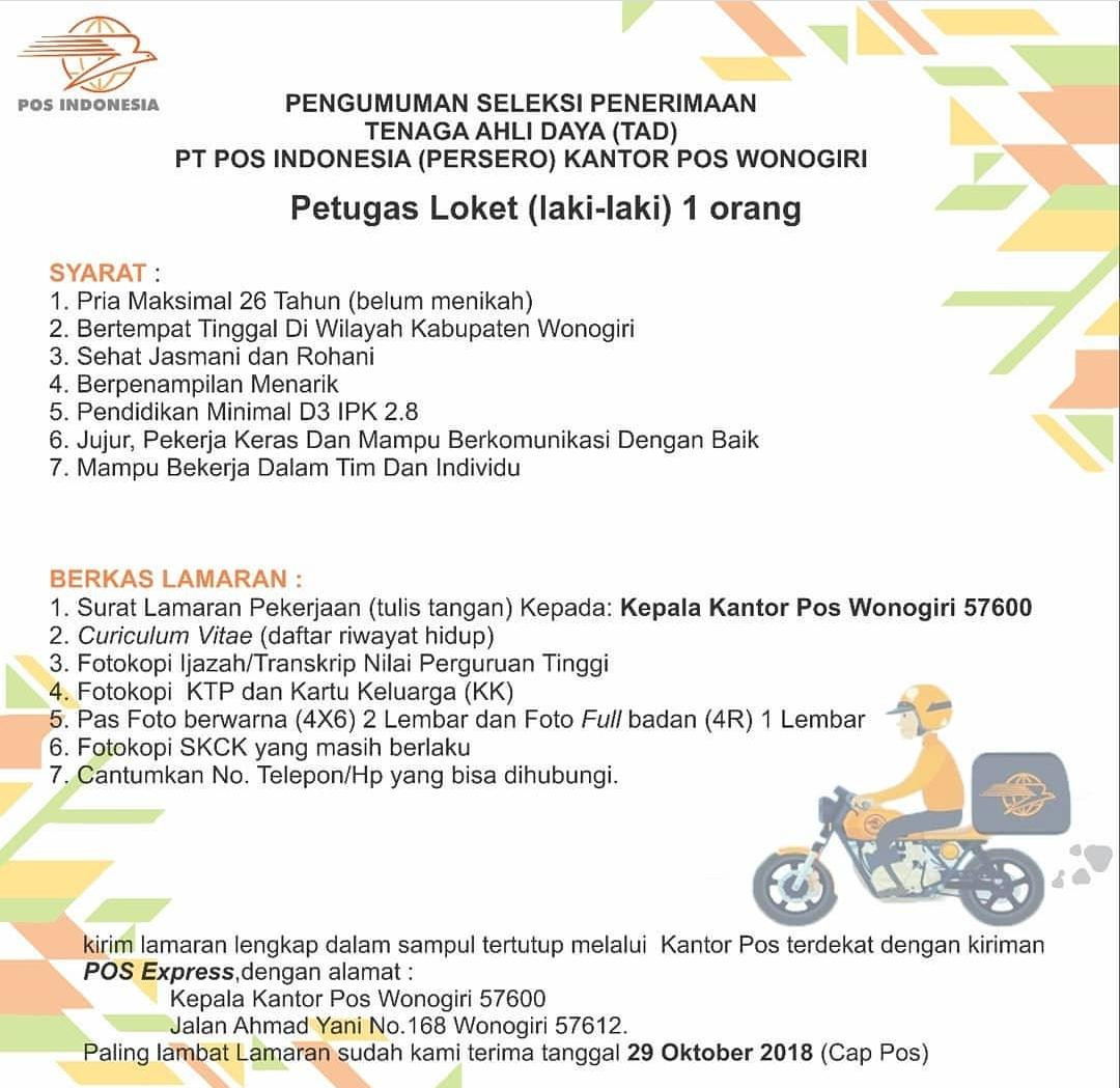 Lowongan Kerja BUMN Fresh Graduate PT. Pos Indonesia ...