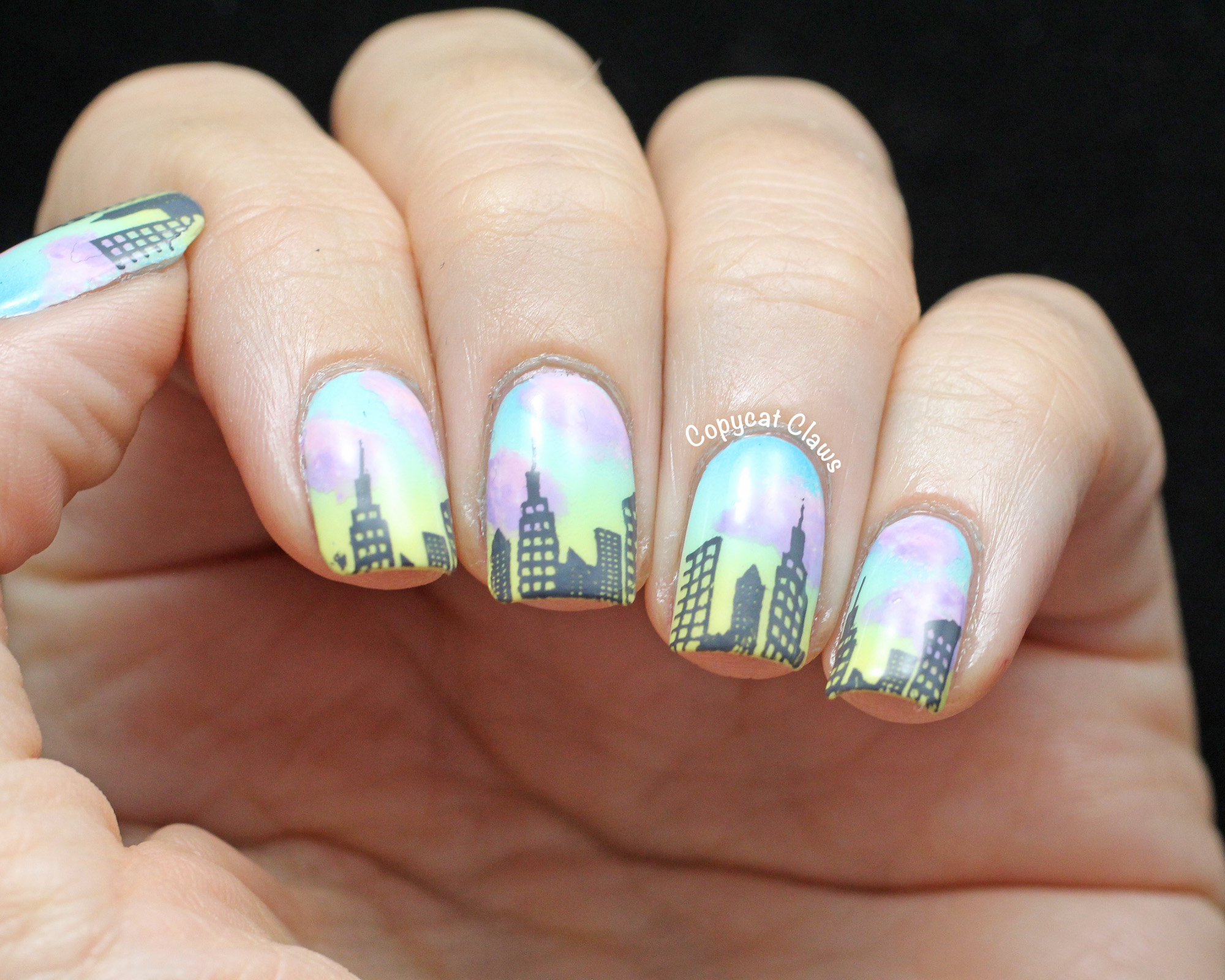5. "NYC Skyline Nail Stamping" - wide 4