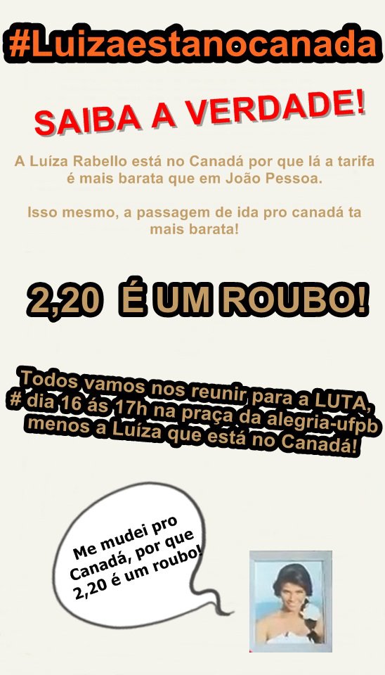 Piada do dia: Menos a Luiza que está no Canadá
