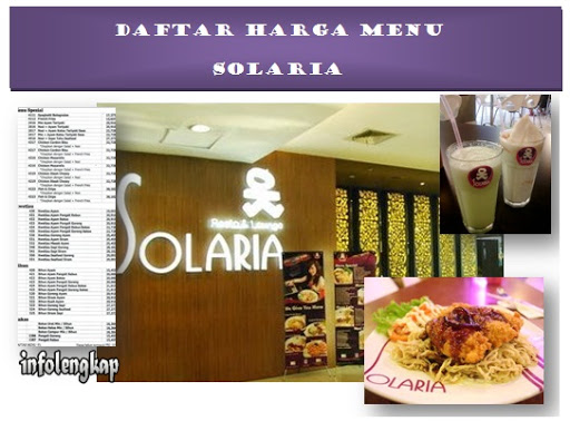 NEW!! Harga Menu Solaria Terlengkap 2017