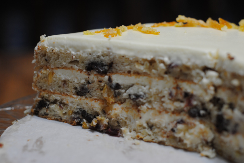 Layered Fruitcake Creme Fraiche Frosting Healthy Bake Fruitcake Creme