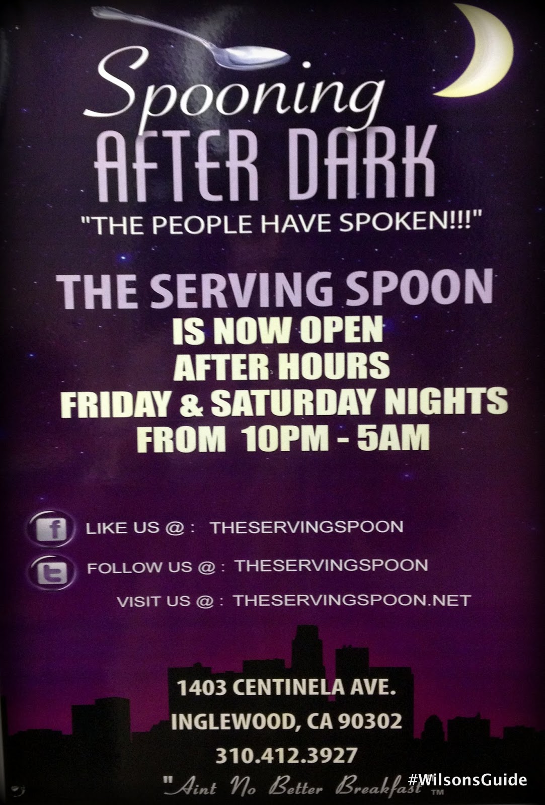WilsonsGuide Where To Eat Spooning After Dark The Serving Spoon