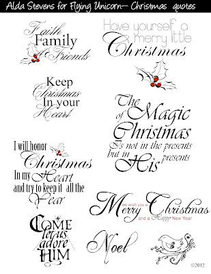 Flying Unicorn: Christmas Tags With Digi Goodies