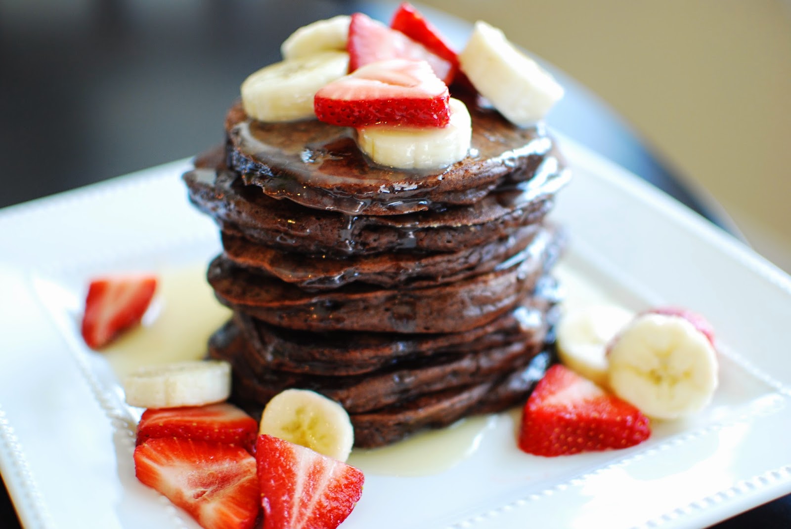 Cooking à la Mode Chocolate Buttermilk Pancakes with Salted Caramel Syrup