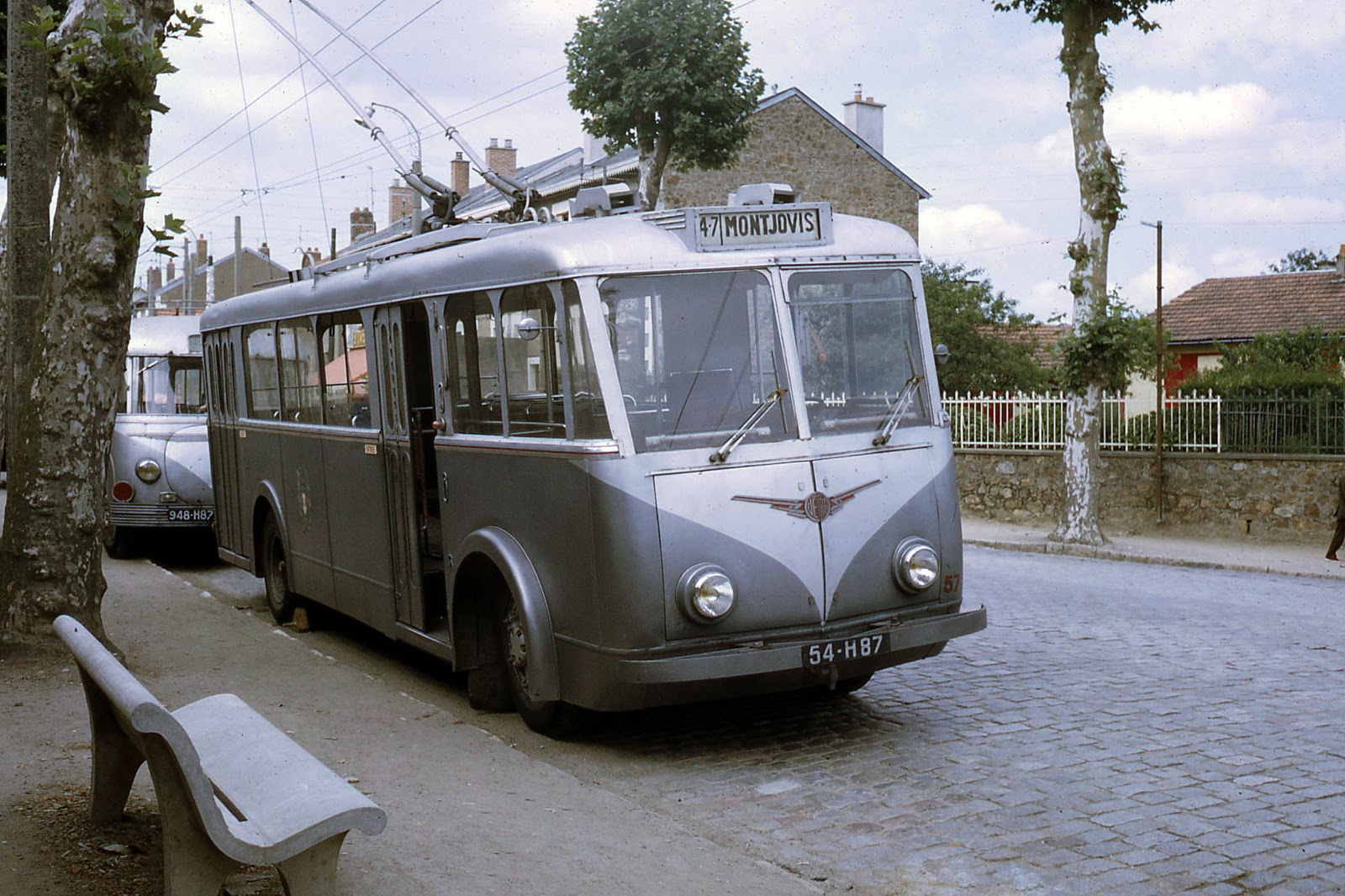 transpress nz Vetra trolleybus in Limoges, mid1960s