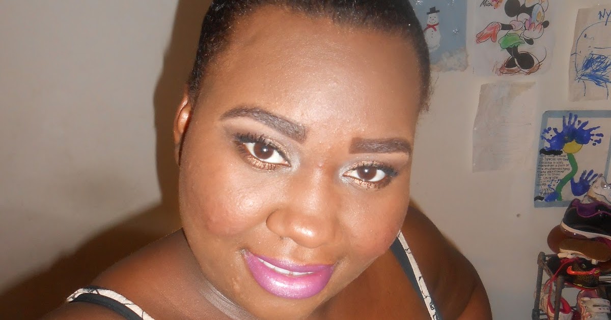 Queenie Keisha: FOTD & Lippie Review: Shimmery Walnut Eyes with Violet Lips