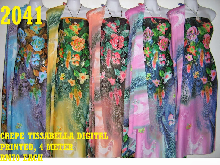 CTD 2041: CREPE TISSABELLA DIGITAL PRINTED, EXCLUSIVE DESIGN, 4 METER, 5 COLORS