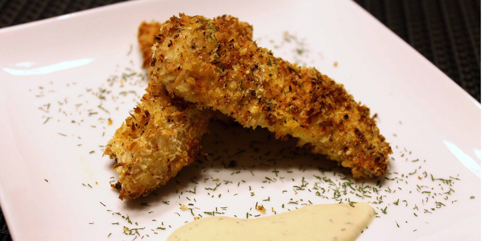 Dr . Ron's Day Off Crispy ovenfried chicken tenders with yogurt honey mustard