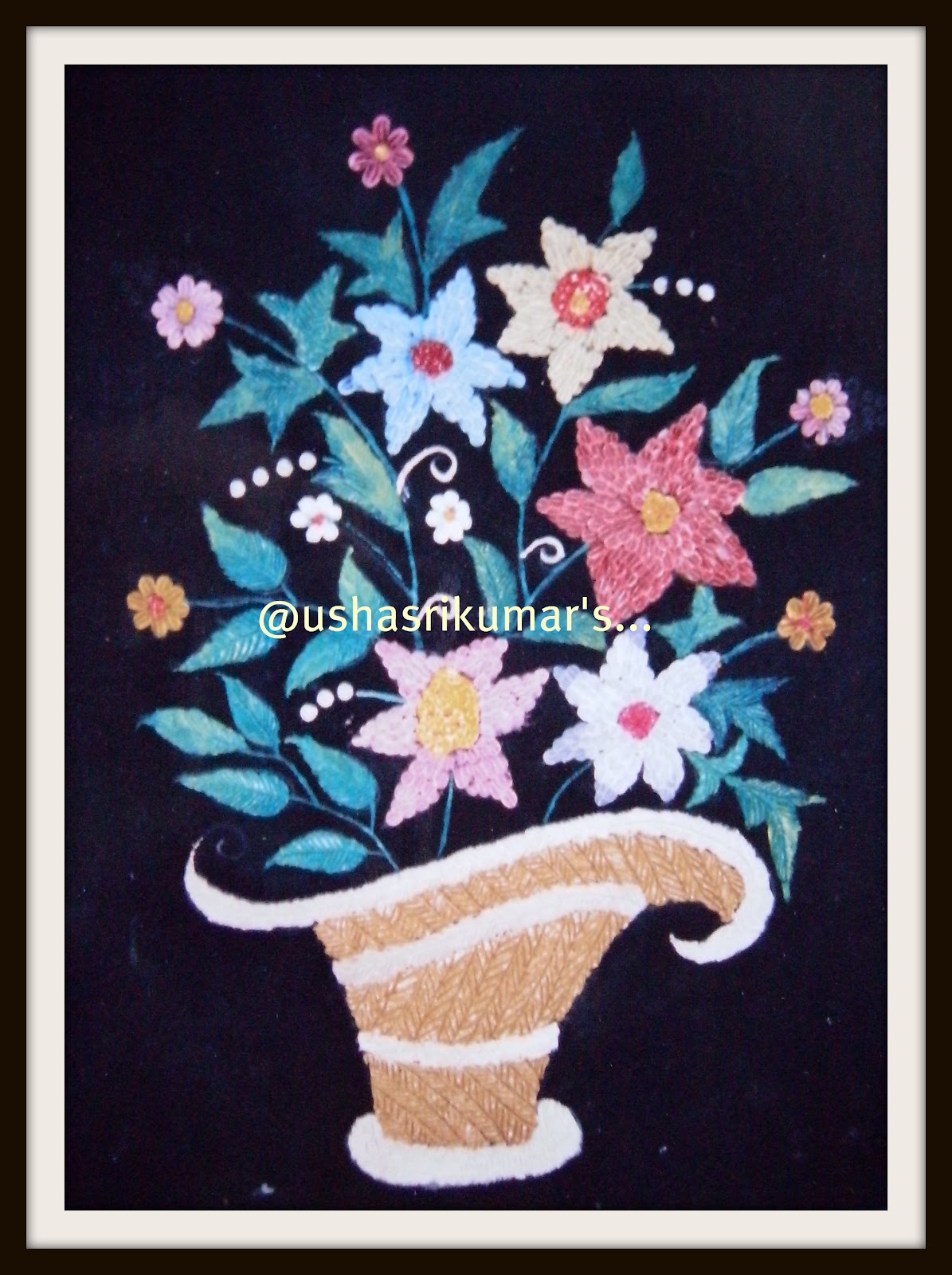 USHA SRIKUMAR'S MUSINGS... FLOWER BASKET A NIB PAINTING