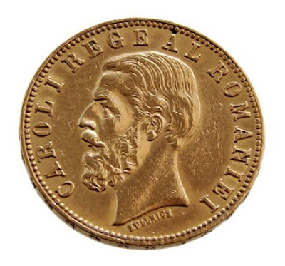 CAROL I Romania 20 lei gold coin