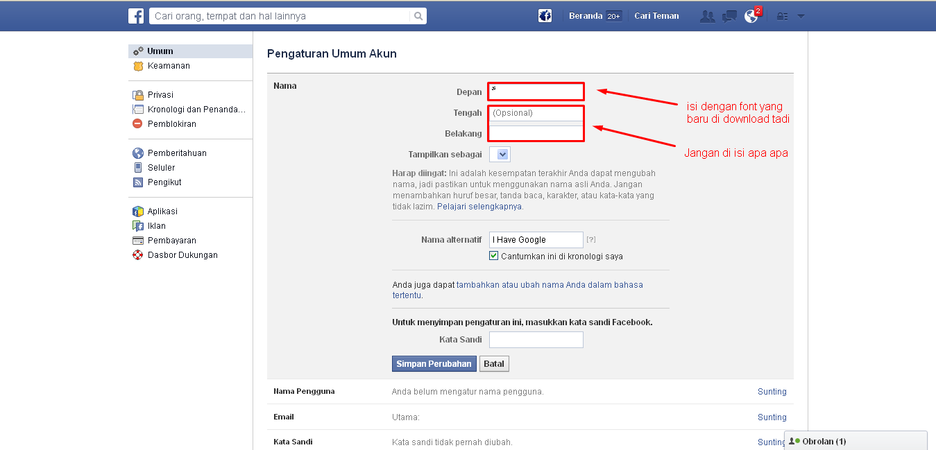 Cara Membuat Nama Akun Facebook Kosong | cara membuat nama akun facebook kosong blank Cara Membuat Nama Akun Facebook Kosong | cara membuat nama akun facebook kosong blank