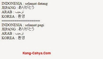 Hasil - Menampilkan Text Jepang Dan Korea Dengan UTF-8