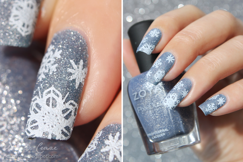8. Glittery Snow Nail Design - wide 10