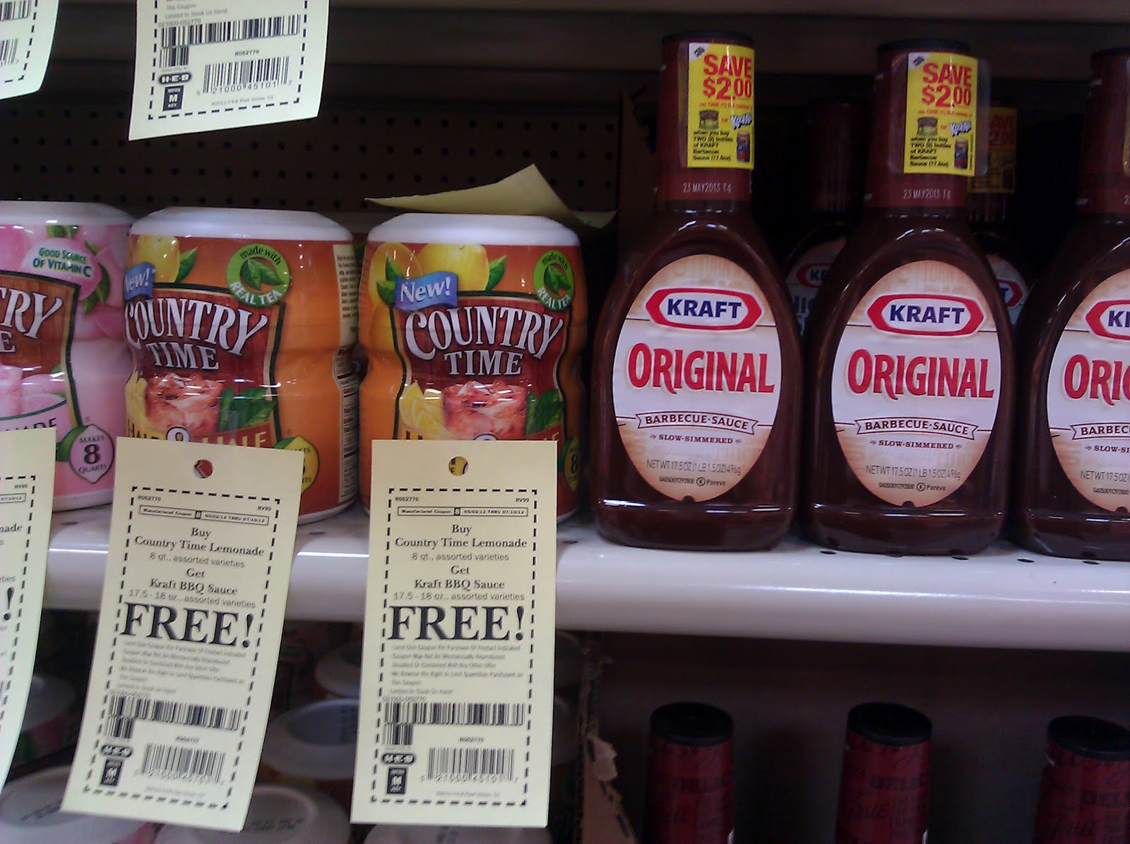 katy couponers Kraft BBQ Sauce and Country Time deal HEB