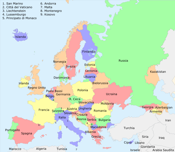 Países da Europa: lista, capitais, mapa, regiões - Mundo Educação