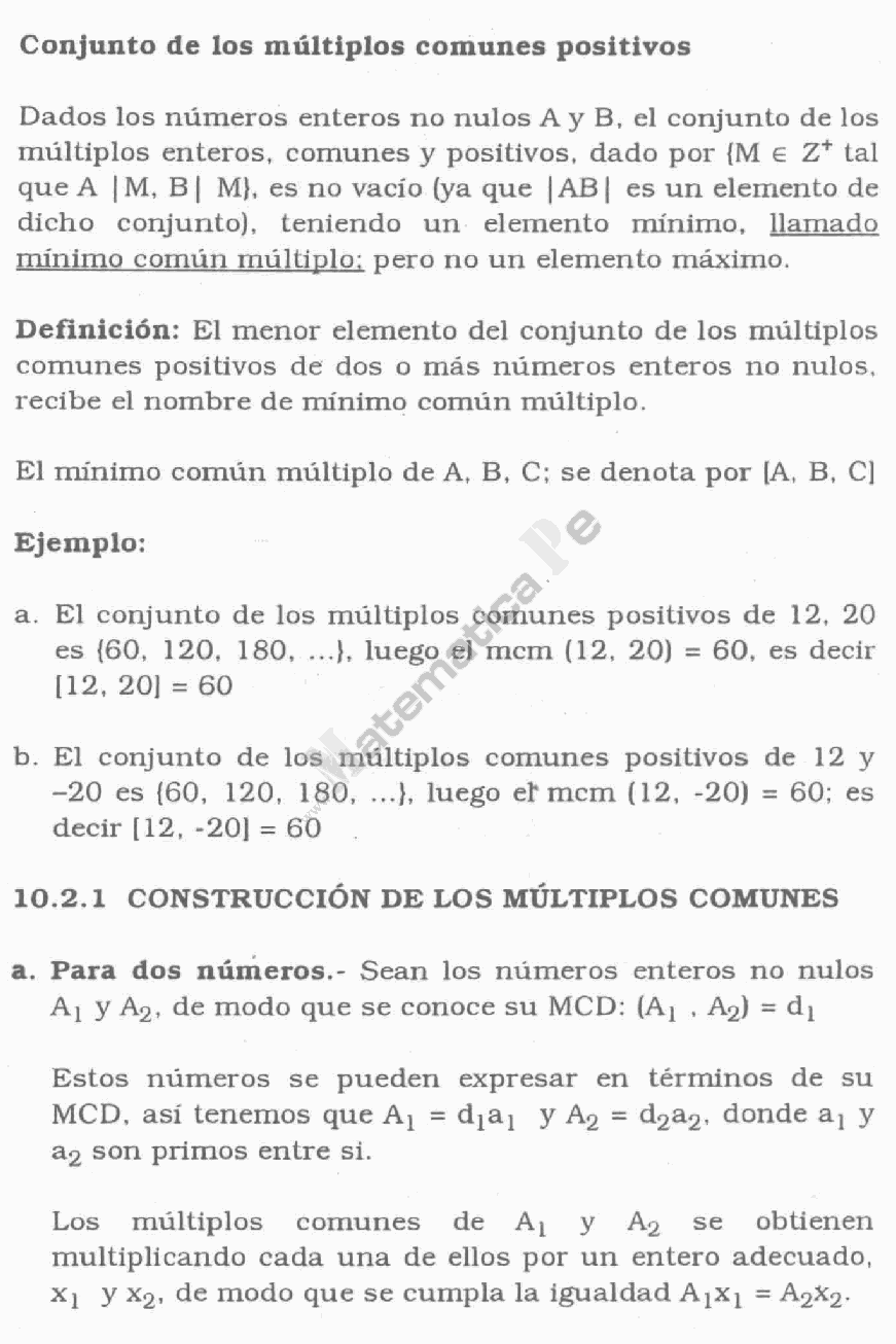 MÍNIMO COMÚN MÚLTIPLO EJERCICIOS RESUELTOS DE MCM PDF