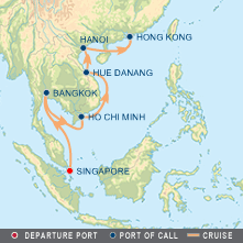 Route Singapore to Hong Kong