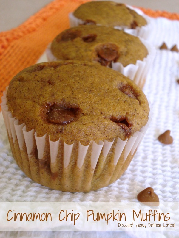 Cinnamon Chip Pumpkin Muffins Dessert Now, Dinner Later!