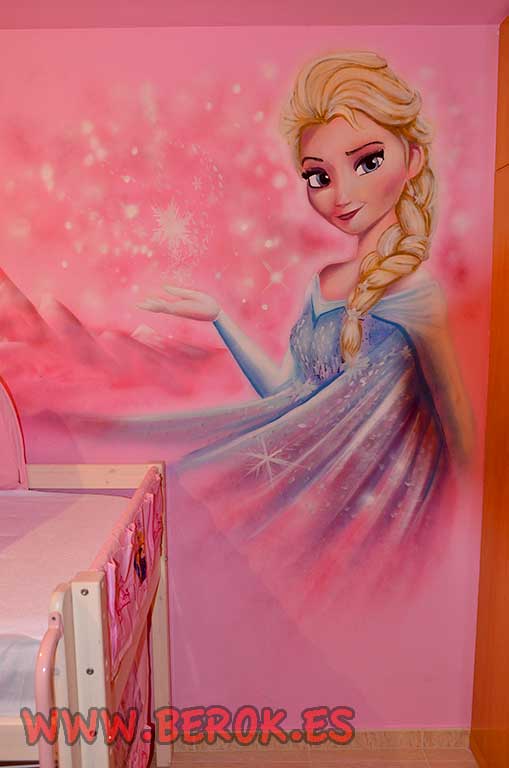 Berok graffiti mural profesional en barcelona: graffiti frozen ... Cuartos de frozen