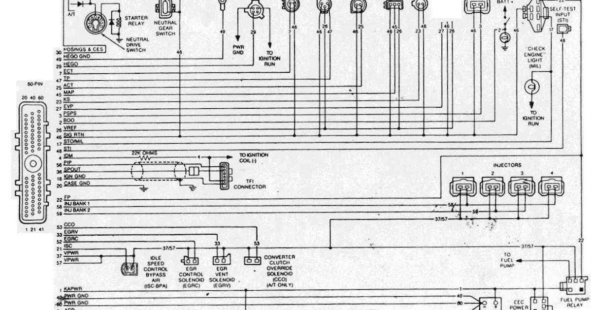 1988-1990 Ford Mustang 2.3L EEC Wiring Diagram | All about Wiring Diagrams