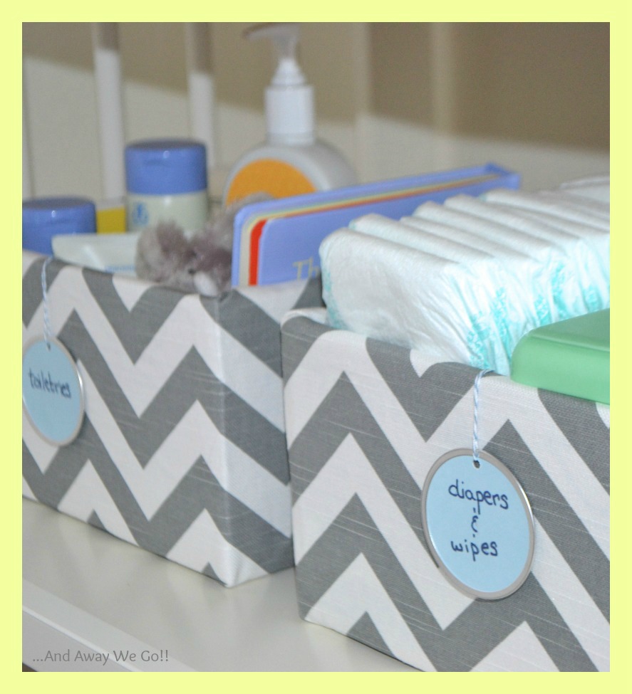 and away we go! Fabric Covered Storage Bins