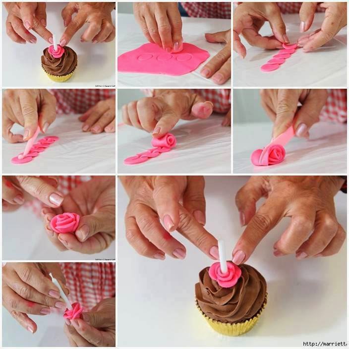 ARTE COM QUIANE Paps e Moldes de Artesanato rosa feita de pasta