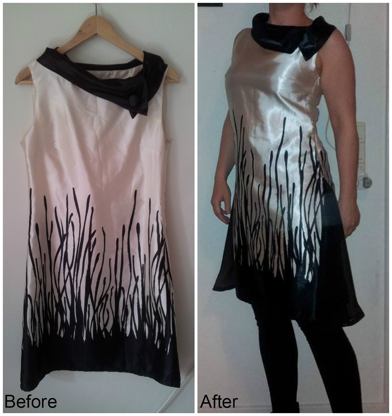 Refashion Coop Too narrow dress gets added hip width