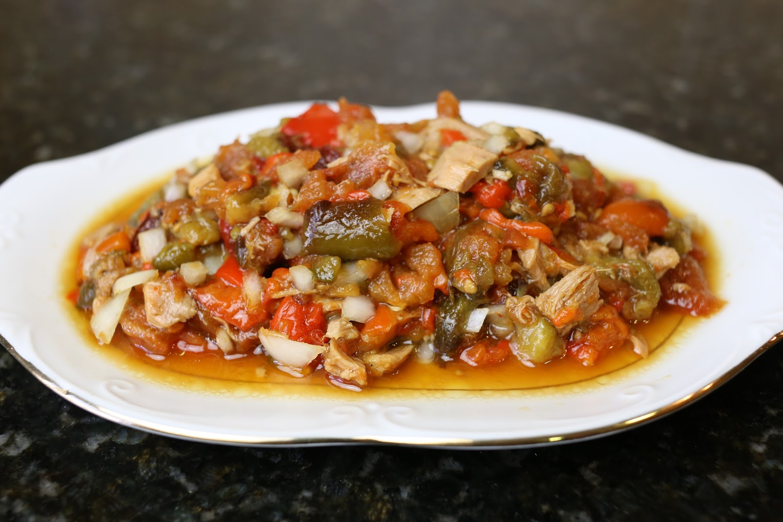 Cocina andaluza Ensalada de pimientos y tomates asados
