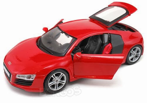 Diecast Audi R8 Maisto 1 24 Mainan Replika Pajangan