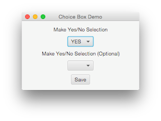 Screenshot of ChoiceBox Demo App
