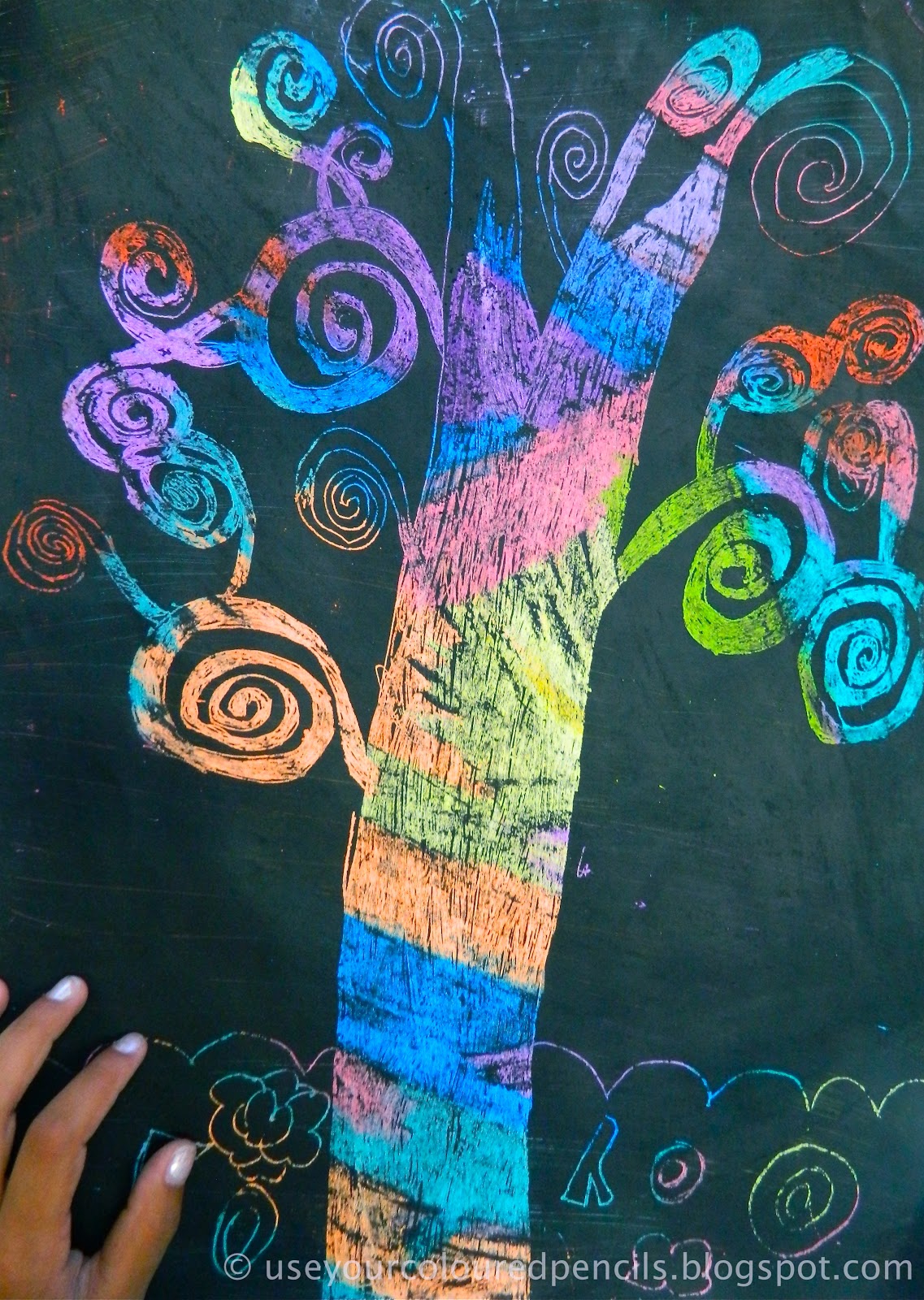 Use Your Coloured Pencils Klimt Scratch Art