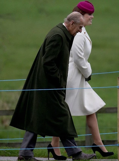 Queen Elizabeth II, Prince Philip, Duke of Edinburgh, Prince Andrew, Duke of York and Princess Eugenie of York attended Sunday service in St Mary Magdalene Church in Norfolk.