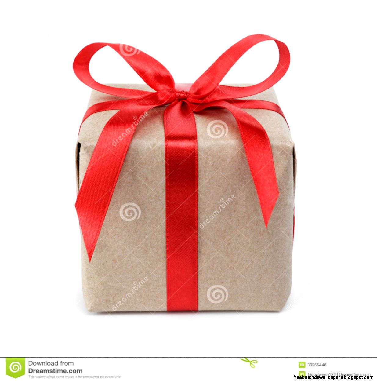 Small Gift Box Wraped In Recycled Paper With Ribbon Bow Royalty Small Gift Box Wraped In Recycled Paper With Ribbon Bow Royalty