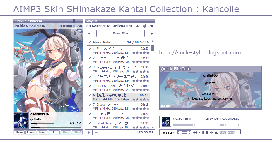 AIMP3 Skin Shimakaze v2.0 Kantai Collection By Bashkara
