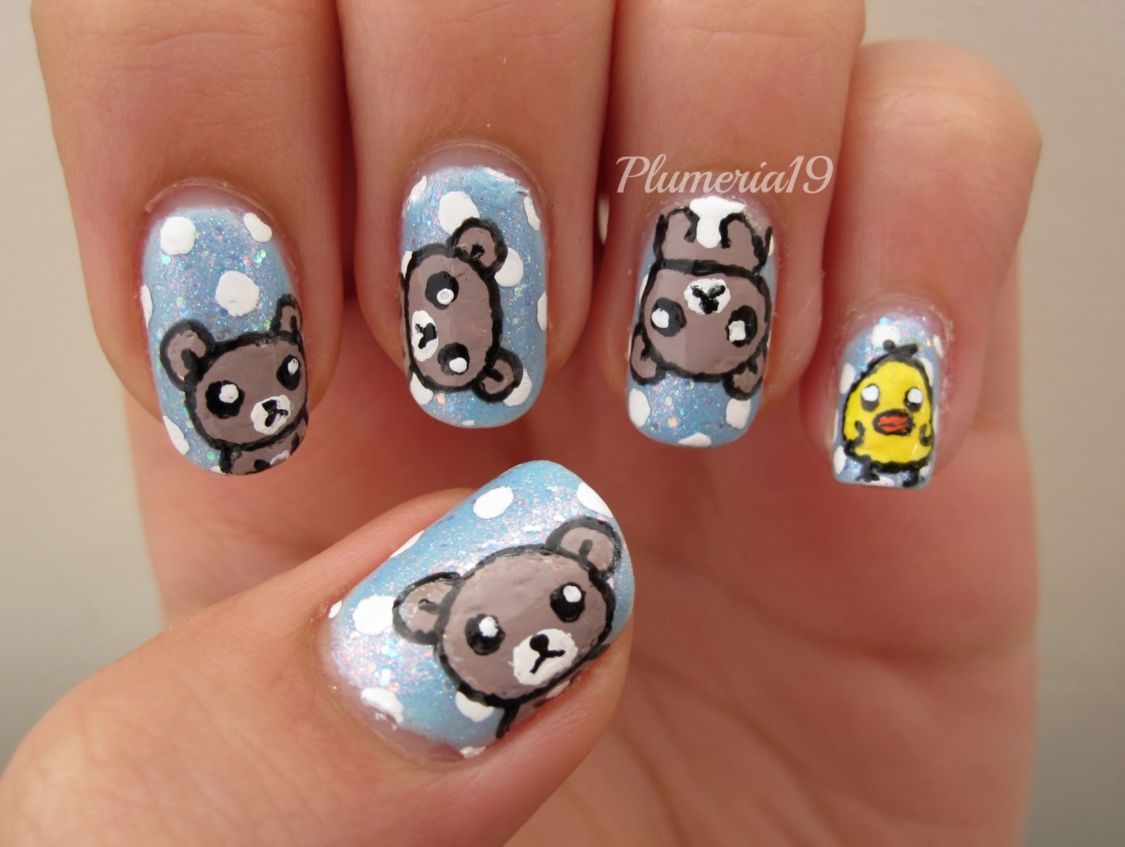 koala bear nail art