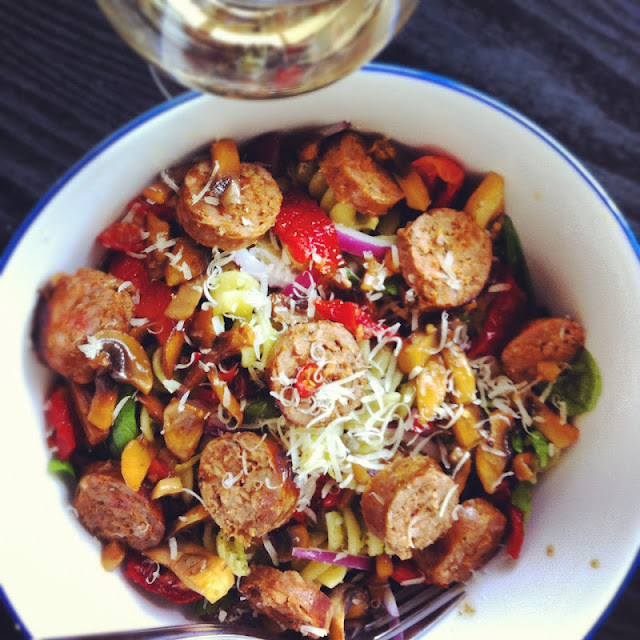 Pasta Salad with Italian Sausage A Rumbly Tummy