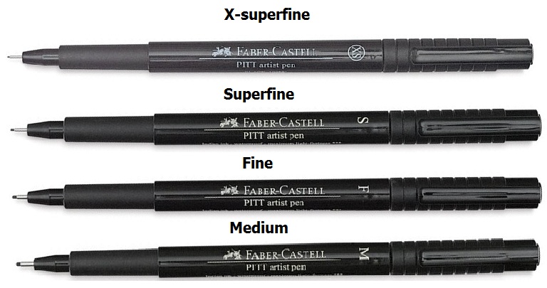 Faber-Castell Pitt Artist Pen Fineliner - Black 199 - Choose Your Size
