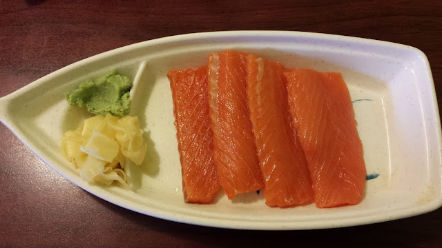 Alaskan king salmon sashimi