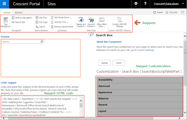 sharepoint 2013 design manager snippets